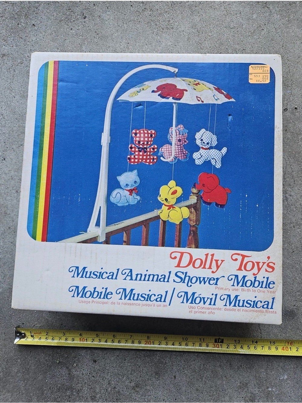 Vintage Dolly Toy's Musical Animal Shower Mobile No. 603 w/ Original Box